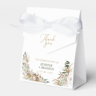 Grönt & Guld Bohemian Boho Wedding Favor Bagor Presentaskar