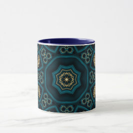 Grönt Guld Boho Rosette Mandala Mugg