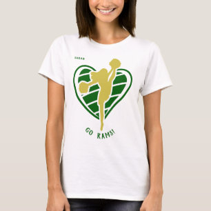 Grönt Guld CheerLeader Team Namn T Shirt