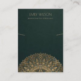 GRÖNT GULD CLASSIC ORNATE MANDALA NECKLACE VISNING VISITKORT