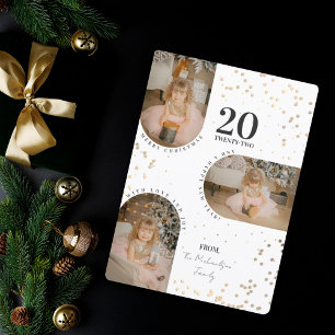 Grönt Guld Confetti Arch-familjen Foton jul H Julkort