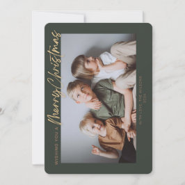 Grönt Guld Enkel Foto God Jul Julkort