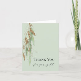 Grönt Guld Eucalyptus Glitzy Glitter Bröllop Tack Kort