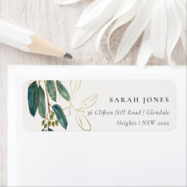 Grönt Guld Eucalyptus Gren Vi har Flyttat Adress Returadress Etikett