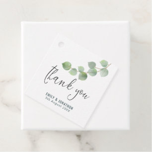 Grönt Guld Eucalyptus Löv Tack bröllop Gåvor Etiketter