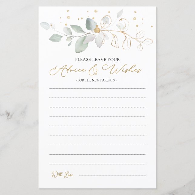 Grönt Guld Foliage Advice & Önskemål för nya föräl (Framsida)