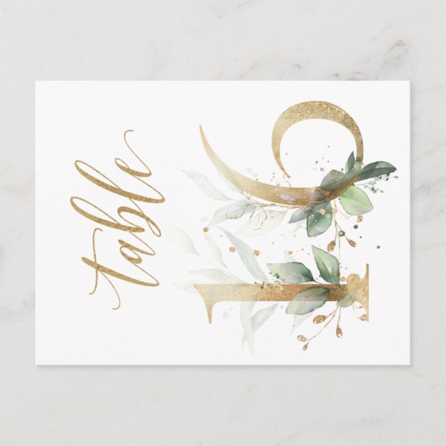 Grönt & guld foliage, Bord 16, Bordsnummer (Framsida)