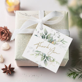 Grönt Guld Foliage Eukalyptus Tack Gåvor Etiketter