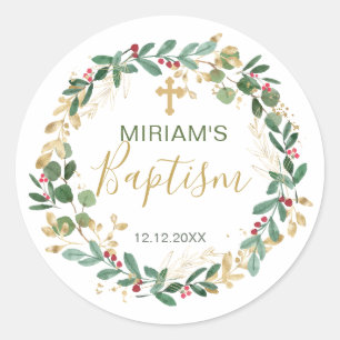 Grönt Guld: Foliage Kor Baptism Runt Klistermärke