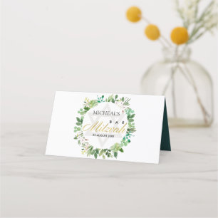 GRÖNT GULD FOLIAGE WREATH STAR PUB BAT MITZVAH PLACERINGSKORT