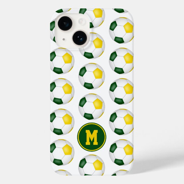 grönt guld fotbollar mönster monogrammet (Baksida)