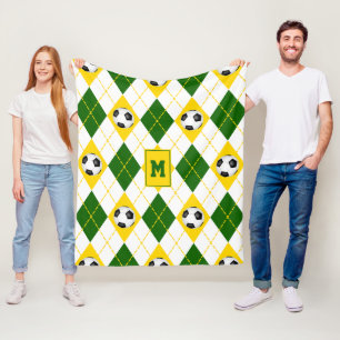 grönt guld-fotbollslaget färg argyle mönster fleecefilt