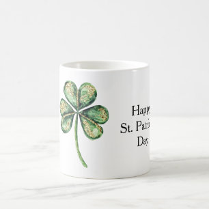 Grönt Guld Glans Shamrock St. Patrick's Day Kaffemugg