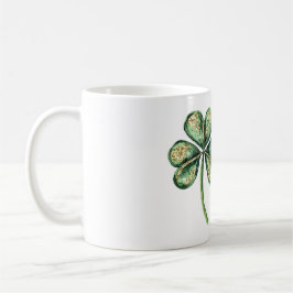 Grönt Guld Glans Shamrock St. Patrick's Day Kaffemugg