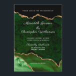 Grönt Guld Glitter Agate Geode Bröllop Inbjudningar<br><div class="desc">Emerald grönt och Guld Glitter Agate elegant chic bröllopsinbjudan. Skapat av © Lesruba Bröllop.</div>