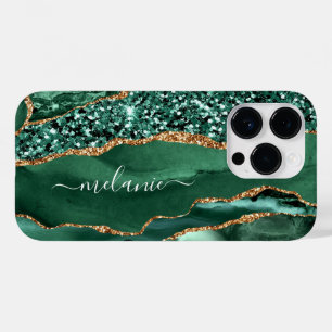Grönt Guld Glitter Emerald Ditt namn iphone case