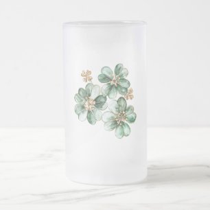 Grönt Guld Glitter Shamrock St. Patrick's Day Frostat Ölglas