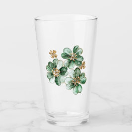 Grönt Guld Glitter Shamrock St. Patrick's Day Glaskopp