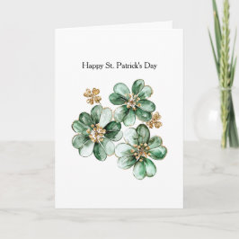Grönt Guld Glitter Shamrock St. Patrick's Day Kort