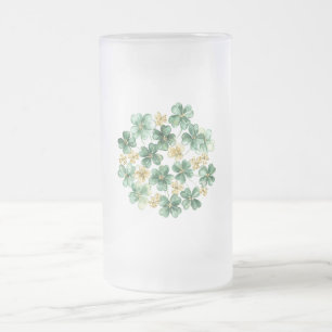Grönt Guld Glitter Shamrocks St. Patrick's Day Frostat Ölglas