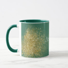 Grönt Guld Glitzy Glitter Mugg