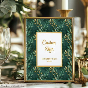 Grönt Guld Greenery Bröllop Anpassningsbar Poster