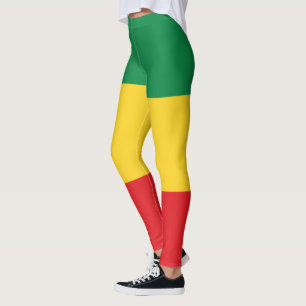 Grönt, Guld (Gult) och Red Färger Flagga Leggings