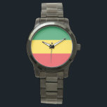 Grönt, Guld (Gult) och Röda Färg Flagga Armbandsur<br><div class="desc">Grönt, Guld (Gult) och Röda Flagga Färg. Vintage Old school Alternative Hip hop T Shirts Apparel, hattar, Stickers, Smart Phone Case med mera.</div>