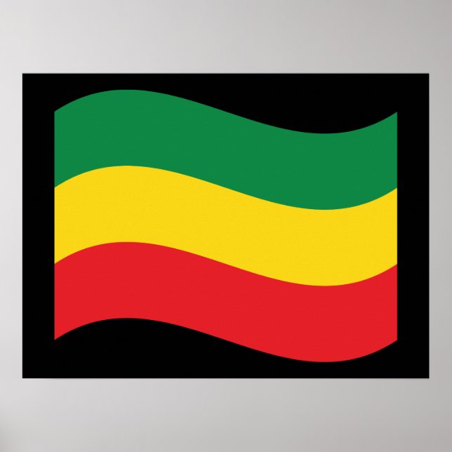 Grönt, Guld (Gult) och Röda Färg Flagga Poster (Framsidan)