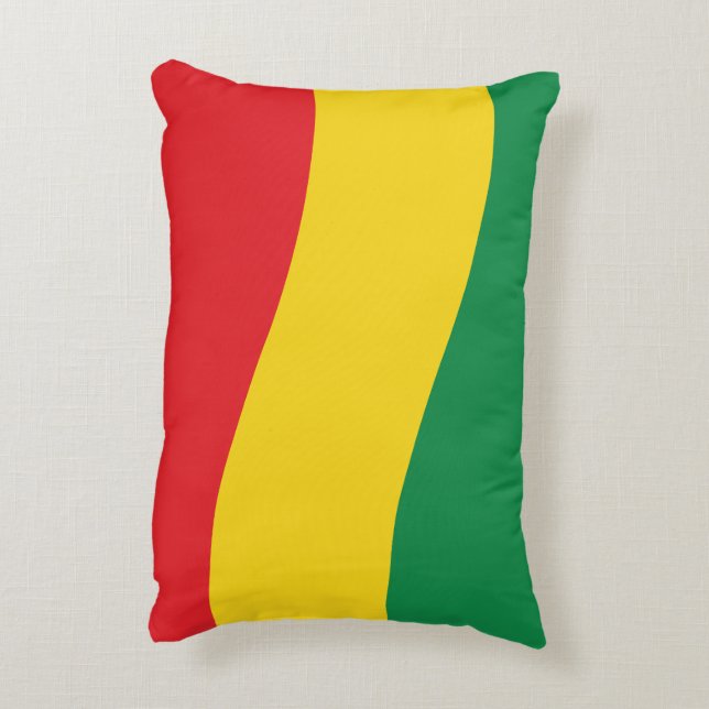 Grönt, Guld (Gult) och Röda Färg Flagga Prydnadskudde (Baksidan(Vertikal))