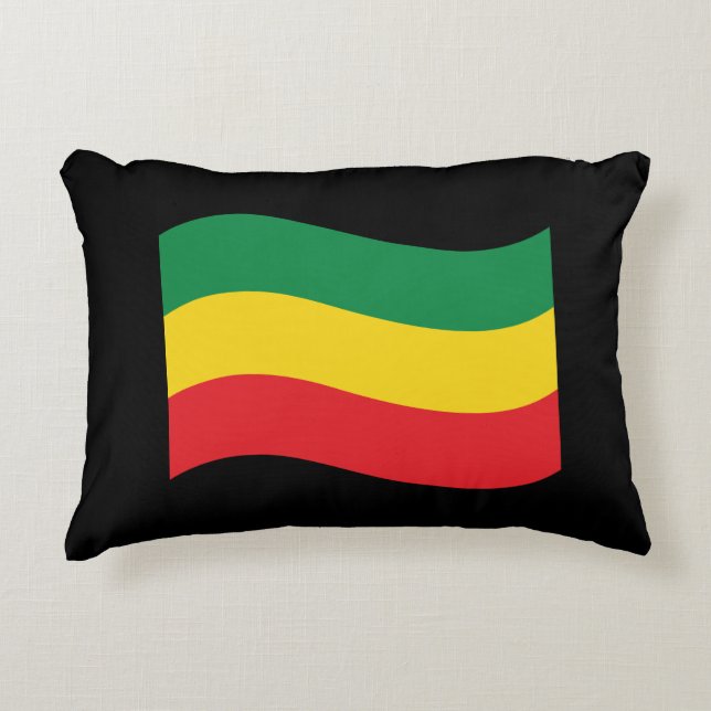 Grönt, Guld (Gult) och Röda Färg Flagga Prydnadskudde (Framsidan)