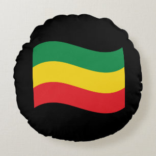Grönt, Guld (Gult) och Röda Färg Flagga Rund Kudde