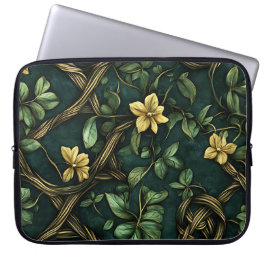 GRÖNT & GULD IRISH CELTIC KNOTS AND SHAMROCKS LAPTOP FODRAL