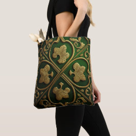 GRÖNT & GULD IRISH CELTIC KNOTS TYGKASSE