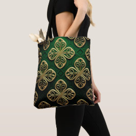 GRÖNT & GULD IRISH CELTIC KNOTS TYGKASSE