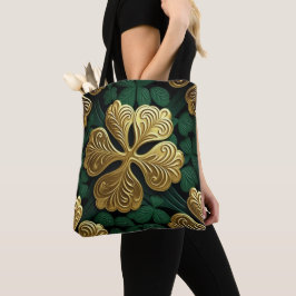 GRÖNT & GULD IRISH CELTIC KNOTS TYGKASSE