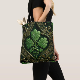 GRÖNT & GULD IRISH CELTIC KNOTS TYGKASSE