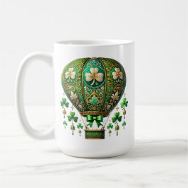 GRÖNT & GULD IRISH THEMED LUFTBALLONG KAFFEMUGG