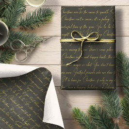 Grönt Guld jultypografi Mönster36 ID1009 Presentpapper