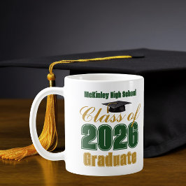 Grönt Guld Klass 2026 Examen Gåva Kaffemugg