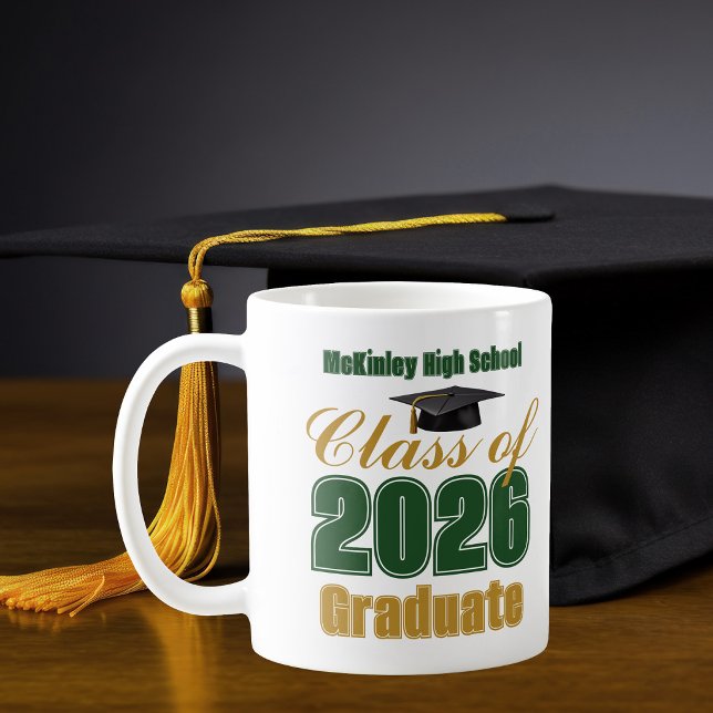 Grönt Guld Klass 2026 Examen Gåva Kaffemugg (Skapare uppladdad)