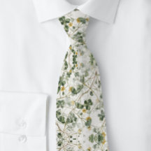 Grönt Guld Klöver Shamrock Botanical | Neck Tie