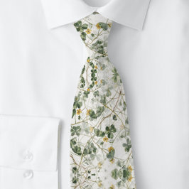 Grönt Guld Klöver Shamrock Botanical | Neck Tie Slips