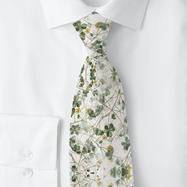 Grönt Guld Klöver Shamrock Botanical | Neck Tie Slips (Skapare uppladdad)