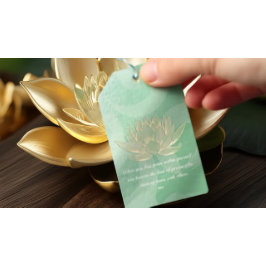 Grönt Guld Lotus Yoga Meditation Instruktör citera Presentetikett