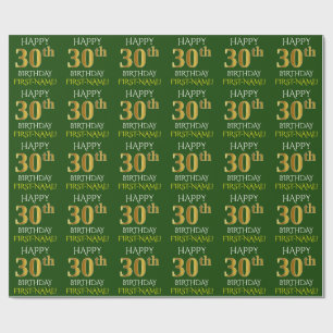 Grönt guld- "LYCKLIG 30års födelsedag " för Fa Presentpapper
