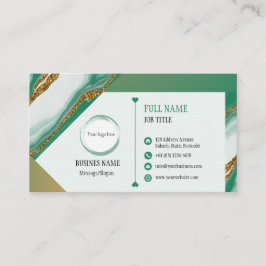 Grönt Guld Marble Design Affärskort Visitkort