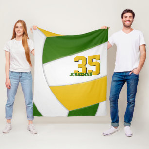 grönt guld och det vita laget färg volleyball fleecefilt