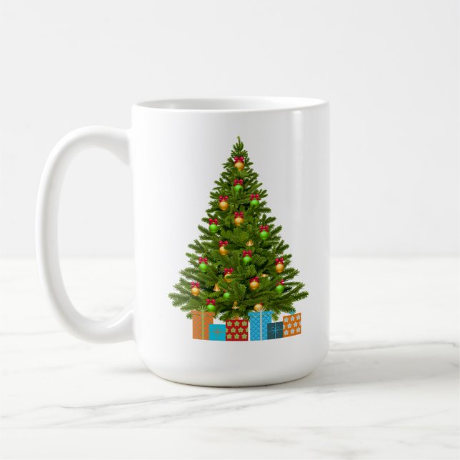 Grönt, Guld och presenter med grönt träd Kaffemugg (Vänster)