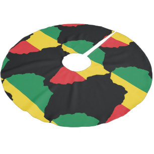 Grönt, Guld och röd Afrika, Flagga Julgransmatta Borstad Polyester